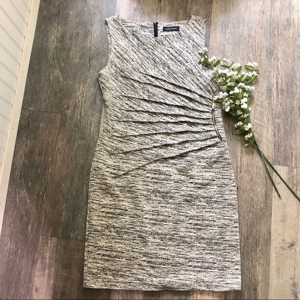 Ivanka Trump | Cream & Black Sheath Dress